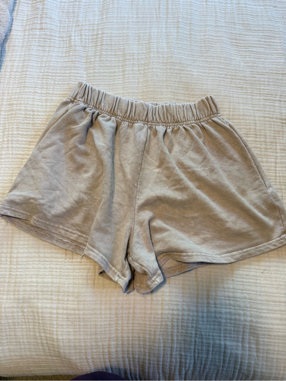 High-Waist Casual Lounge Shorts in Light Taupe